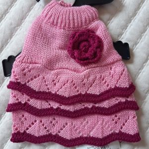 🔥4/$16🔥 Pointelle Knit Pink Dress for Dogs Size Teacup (5lbs & UNDER)